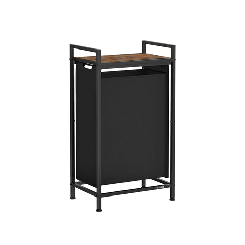 Rootz Laundry Basket with Shelf - Clothes Hamper - Laundry Organizer - Space-Saving Design - 42cm x 28cm x 75cm