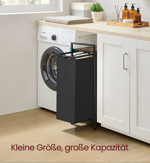 Rootz Laundry Basket with Shelf - Clothes Hamper - Laundry Organizer - Space-Saving Design - 42cm x 28cm x 75cm