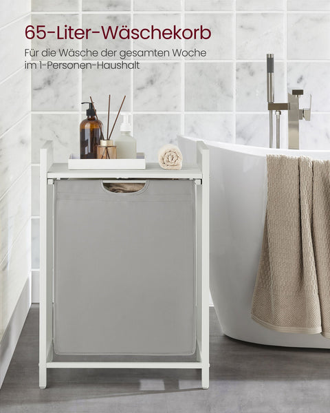 Rootz Laundry Collector with Shelf - Clothes Organizer - Storage Basket - Oxford Tissue - 50cm x 33cm x 72cm - Max Load 30kg