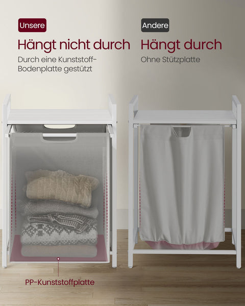 Rootz Laundry Collector with Shelf - Clothes Organizer - Storage Basket - Oxford Tissue - 50cm x 33cm x 72cm - Max Load 30kg