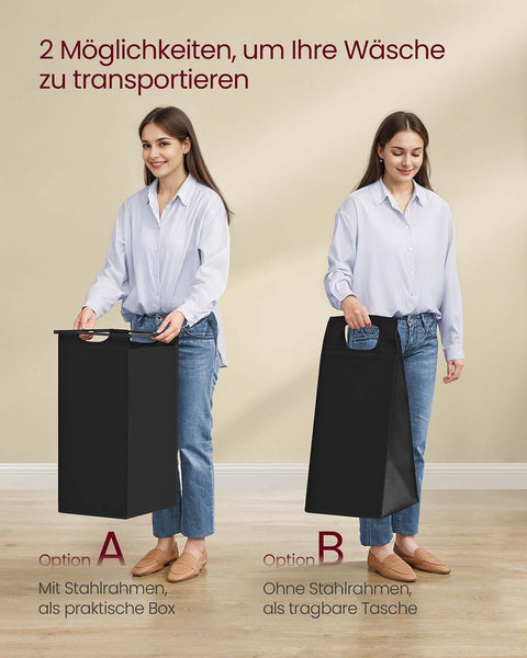 Rootz Laundry Storage Unit - Washing Basket Organizer - MDF & Steel - Space Saving - 73cm x 33cm x 72cm