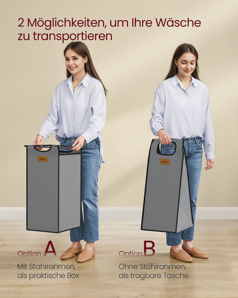 Rootz Laundry Basket Organizer - Clothes Sorter - Hamper with 3 Compartments - Oxford Fabric - 68.6cm x 33cm x 80.5cm