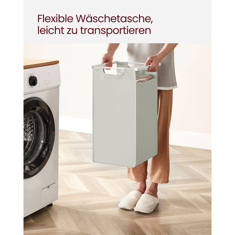 Rootz Laundry Basket 2 x 46L with Shelves - Clothes Organizer - Hamper with Storage - MDF & Steel - 73cm x 33cm x 92cm