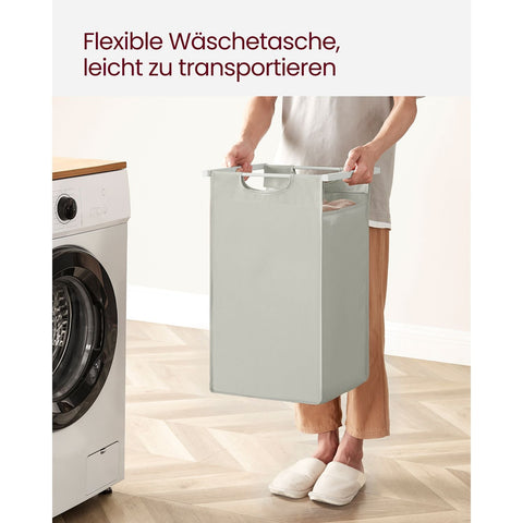 Rootz White Laundry Basket with Shelf - Storage Organizer - Clothes Hamper - MDF Steel Oxford Cloth - 92.5cm x 33cm x 72cm - 25cm x 30cm x 51cm - 8.1kg - 30kg Capacity - 2 Bags - 1 Shelf - 1 Accessory Package