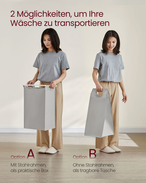 Rootz Laundry Basket 3 Compartments - Clothes Sorter - Organizing Bins - 3 x 38L Capacity - 92.5cm x 33cm x 72cm - Oxford Fabric