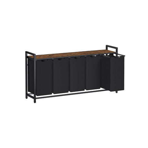 Rootz Washing Basket with Shelf - Storage Organizer - Laundry Holder - Oxford Fabric - 143.5 x 33 x 72 cm