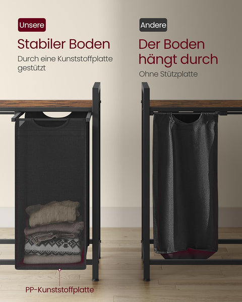 Rootz Washing Basket with Shelf - Storage Organizer - Laundry Holder - Oxford Fabric - 143.5 x 33 x 72 cm