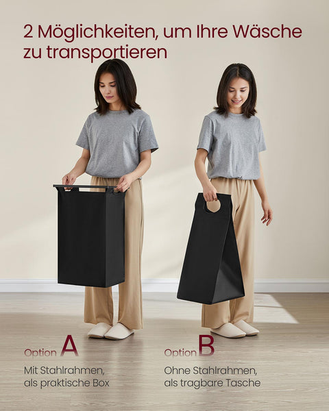 Rootz Washing Basket with Shelf - Storage Organizer - Laundry Holder - Oxford Fabric - 143.5 x 33 x 72 cm