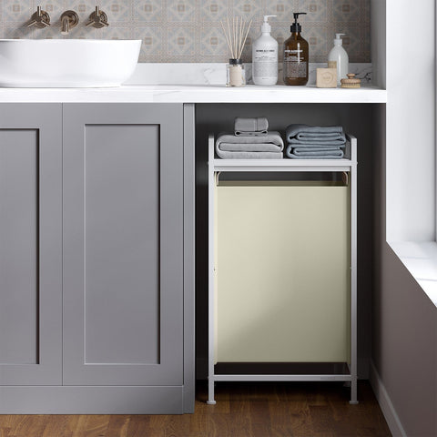 Rootz Laundry Basket - Clothes Organizer - Laundry Collector with Shelf - Space-Saving - 42 x 28 x 75 cm