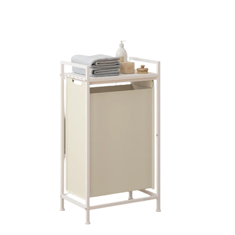 Rootz Laundry Basket - Clothes Organizer - Laundry Collector with Shelf - Space-Saving - 42 x 28 x 75 cm