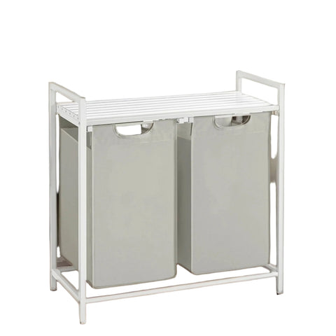 Rootz Laundry Basket 2 Compartments - Laundry Collector - Laundry Box - Space-Saving Shelf - 73 x 33 x 72 cm