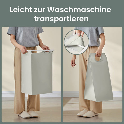 Rootz Laundry Basket 2 Compartments - Laundry Collector - Laundry Box - Space-Saving Shelf - 73 x 33 x 72 cm