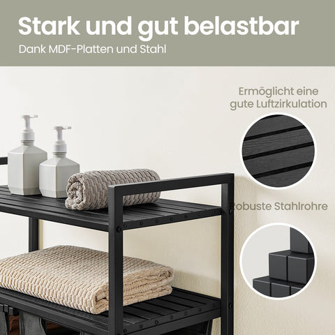 Rootz Laundry Basket 2 Compartments - Laundry Collector - Laundry Bag - Organize Efficiently - 73cm x 33cm x 92cm