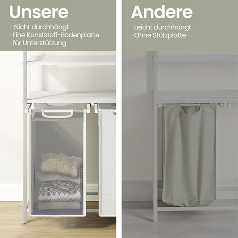 Rootz Laundry Basket - Laundry Collector - Laundry Bin - Extendable & Removable Bags - 73cm x 33cm x 92cm