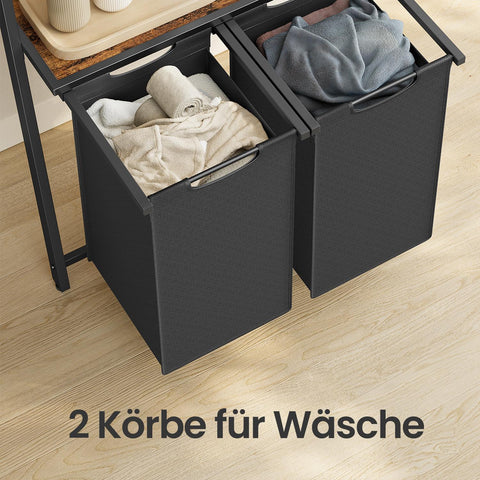 Rootz Washing Sorter - Laundry Organizer - Storage Unit - Maximizes Space - 73cm x 33cm x 177cm