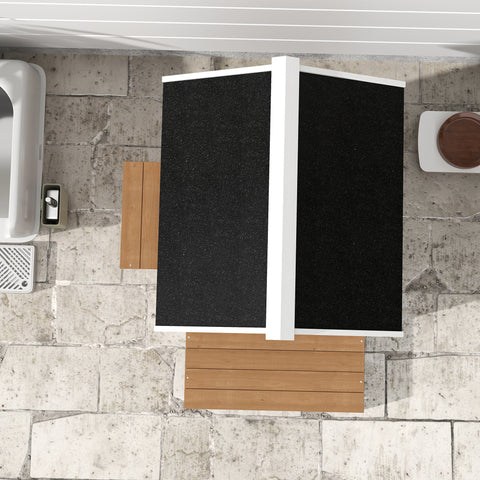 Rootz Outdoor Cat House - Weatherproof Cat Shelter - 2 Story Cat Home - Removable Floor - 66x66x90cm