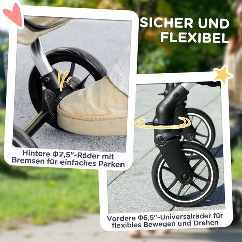 Rootz Dog Car - Pet Transport - Foldable Buggy - Lightweight Design - Washable Pillow - 80L x 48.5B x 106H cm