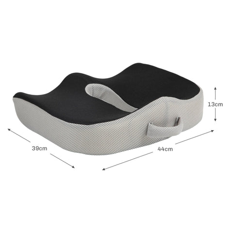 Rootz Memory Foam Orthopedic Seat Cushion - Coccyx Cushion - Chair Pad - Breathable Mesh Cover - Non-Slip Base - 44cm x 39cm x 13cm