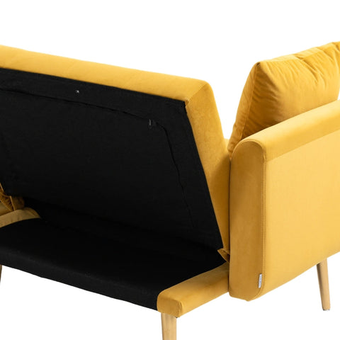 Rootz Velvet-Look 3-Seater Sofa - Sleeper Sofa - Sofa Bed - Multi-Position Backrest - 161.97cm x 77.97cm x 79.98cm