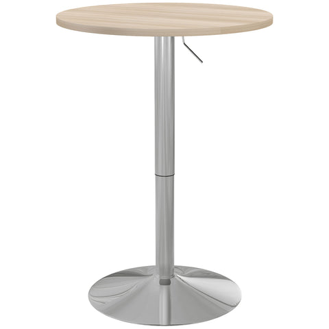 Rootz Round Bar Table - High Kitchen Table - Adjustable Height Table - Height Adjustable 69-91 cm - 360° Rotating - 60cm x 60cm x 69-91cm
