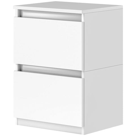 Rootz 2 Drawer Bedside Table - Nightstand - Side Table - Ample Storage - 39.6L x 32.3W x 56H cm