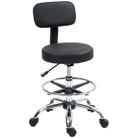 Rootz Ergonomic Office Chair - Compact Swivel Chair - Height Adjustable Chair - Waterproof Leather - 52cm x 52cm x 78-92cm