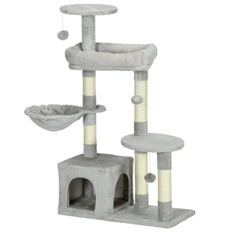 Rootz Cat Scratching Post - Multi-Activity Center - Cat Tree - Entertains & Protects Furniture - 65L x 30W x 104H cm
