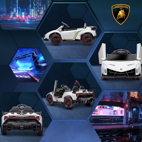 Rootz Electric Car Lamborghini Veneno - Kids Ride-On - Children's Vehicle - Gullwing Doors - Smooth Ride - 111cm x 61cm x 45cm