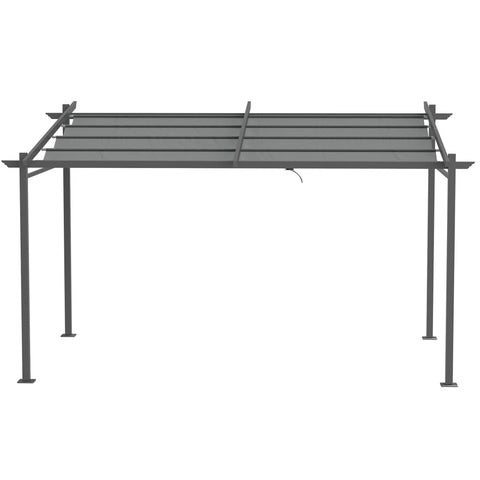 Rootz Dark Gray Pergola - Terrace Roof - Retractable Canopy - Sun and Shade - 3.97m x 2.95m x 2.3m