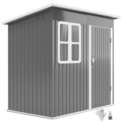 Rootz Garden Shed - Garden House - Outdoor Storage - Lockable Steel Structure - 221cm x 133cm x 190cm