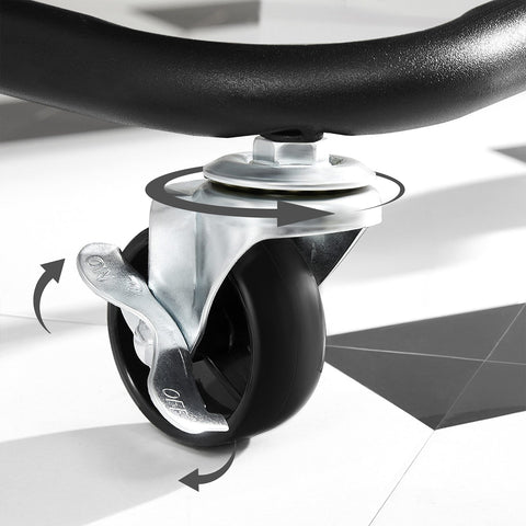 Rootz Trolley 3 Levels Black - Shelf Cart - Storage Rack - Robust Steel Frame - 41.6cm x 33.5cm x 86.3cm