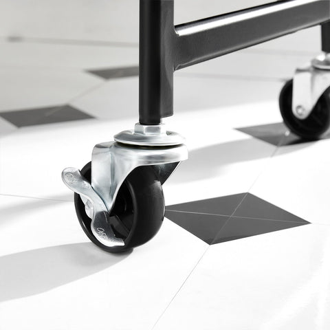 Rootz 3-Level Rolling Trolley - Utility Cart - Storage Shelf - Robust Steel Frame - 41.4cm x 30.7cm x 79cm - Versatile Organization Solutions