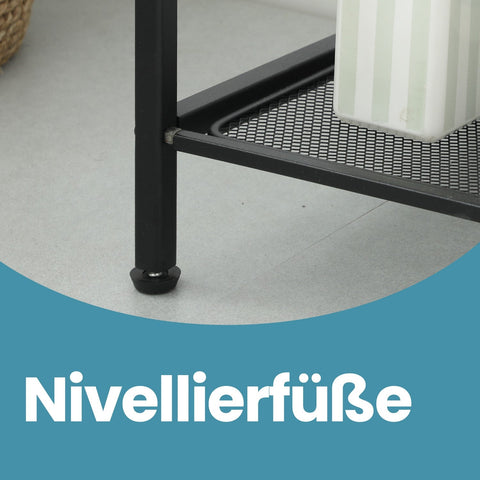 Rootz Black Steel Bathroom Shelf - Adjustable Storage Unit - Plant Stand - Space Saving - 38cm x 30cm x 128cm