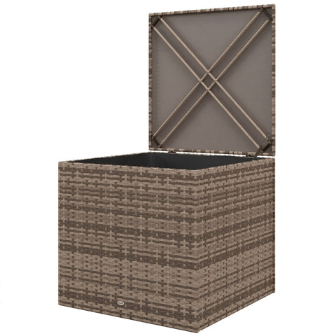 Rootz Polyrattan Storage Box - Cushion Box - Garden Storage Chest - Water Resistant - 75cm x 75cm x 70cm