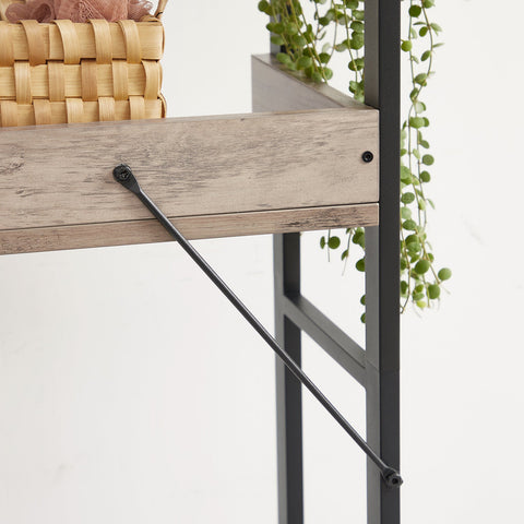 Rootz Toilet Shelf Organizer - Bathroom Storage Rack - Chipboard Steel - Greige Black - 63cm x 25cm x 165cm - Lightweight Durable Design - Easy Assembly - Anti-Tip Feature