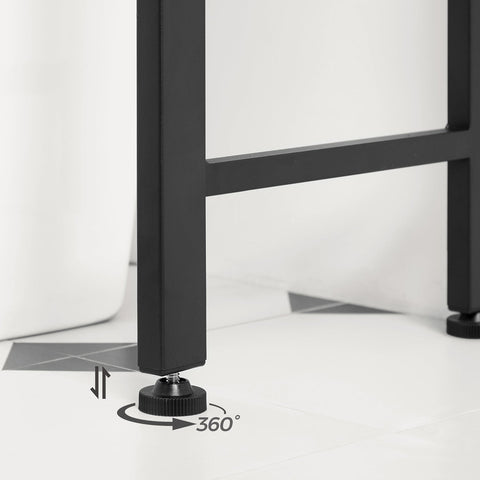 Rootz Toilet Shelf Organizer - Bathroom Storage Rack - Chipboard Steel - Greige Black - 63cm x 25cm x 165cm - Lightweight Durable Design - Easy Assembly - Anti-Tip Feature