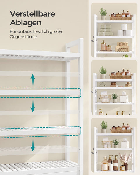 Rootz Bamboo Toilet Shelf - Bathroom Organizer - Storage Rack - Eco-friendly - 26cm x 63cm x 185cm