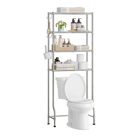 Rootz Toilet Shelf - Bathroom Organizer - Storage Unit - Space-Saving Design - 30cm x 63cm x 176cm