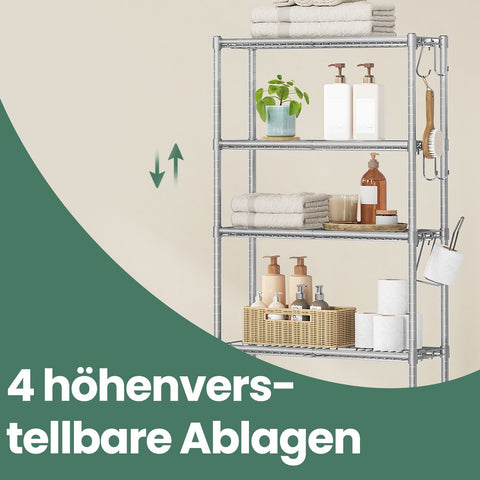 Rootz Toilet Shelf - Bathroom Organizer - Storage Unit - Space-Saving Design - 30cm x 63cm x 176cm