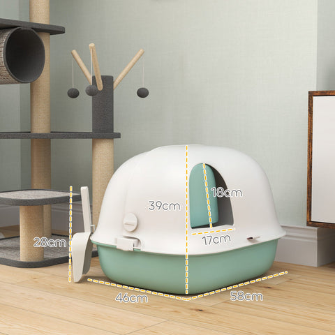 Rootz Cat Litter Box with Lid - Kitty Litter Box - Feline Relief System - Odor Control - 58cm x 46cm x 39cm