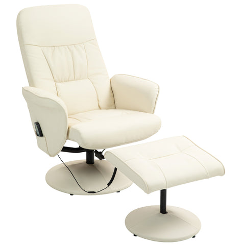 Rootz Massage Chair with Footstool - Ergonomic Recliner - Relaxation Seat - 10 Vibration Points - 76cm x 81cm x 105cm