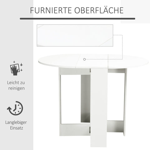 Rootz Folding Dining Table - Dining Room Table - Space-Saving Table - Chipboard & Wood - 104 x 76 x 73.7 cm