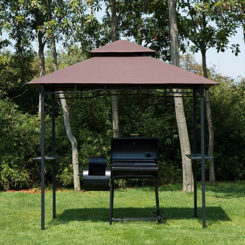 Rootz Barbecue Pavilion - BBQ Shelter - Grill Gazebo - Weather-Resistant - Ample Storage - Easy Assembly - 245cm x 148cm x 252cm - Powder-Coated Steel