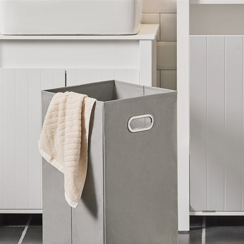 Rootz Laundry Cupboard with Fold-Out Laundry Bag - Laundry Collector - Laundry Basket - MDF Construction - Easy Transport Handles - Moisture Protection Foot Pads - 45cm x 85.5cm x 35cm
