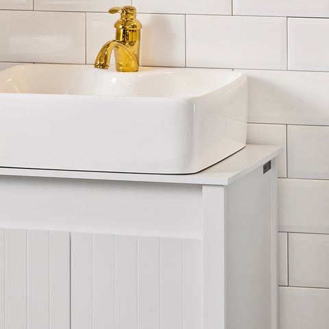 Rootz Sink Base Cabinet - Bathroom Cabinet - Under Sink Storage - Adjustable Shelf - Moisture Resistant - Easy Assembly - 60cm x 65.5cm x 34cm