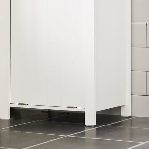 Rootz Tall Bathroom Cabinet with Fold-Out Laundry Bag - Linen Cupboard - Bathroom Shelf - Easy Assembly - Anti-Tip Device - Spacious Storage - 45cm x 171cm x 35cm