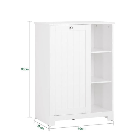 Rootz Laundry Cupboard with Laundry Bag - Laundry Collector - Laundry Basket - MDF Construction - Easy Assembly - Spacious Storage - 60cm x 86cm x 37cm