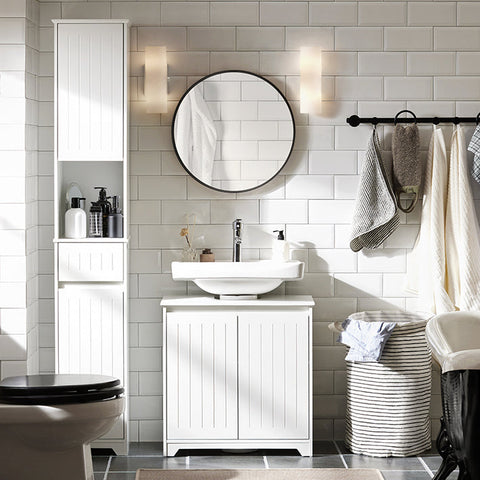 Rootz Sink Base Cabinet - Bathroom Cabinet - Washbasin Stand - Moisture Resistant - Easy Assembly - MDF Construction - 60cm x 60cm x 30cm