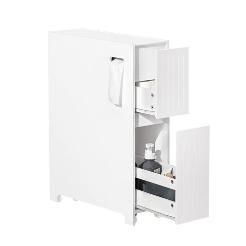 Rootz Niche Storage Trolley - Kitchen Cart - Bathroom Cabinet - Mobile & Stable - Ample Storage - MDF Construction - 20cm x 75cm x 60cm