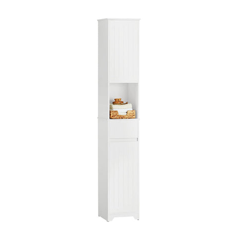 Rootz Tall Bathroom Cabinet - Storage Tower - Linen Closet - Adjustable Shelves - Anti-Tip Design - MDF Construction - 30cm x 170cm x 30cm